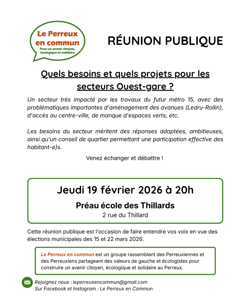 Réunion publique jeudi 19 février